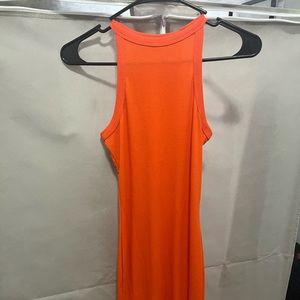 Ribbed racer-back tank dress